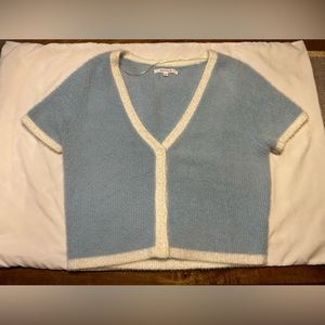 Pacsun fuzzy cropped short-sleeved cardigan - large